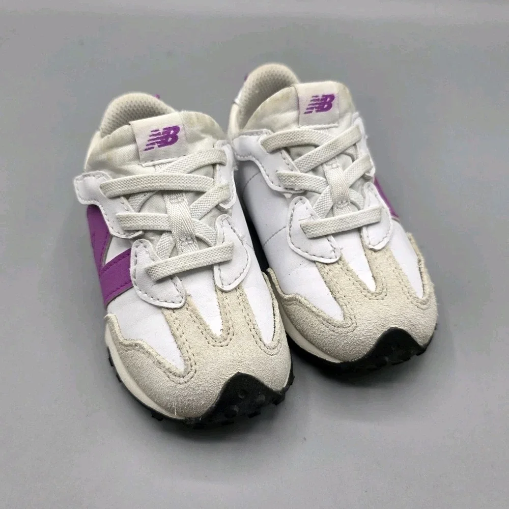 New Balance 327 Sneakers Toddler Size 7 White Pink Running Casual Athletic Shoes